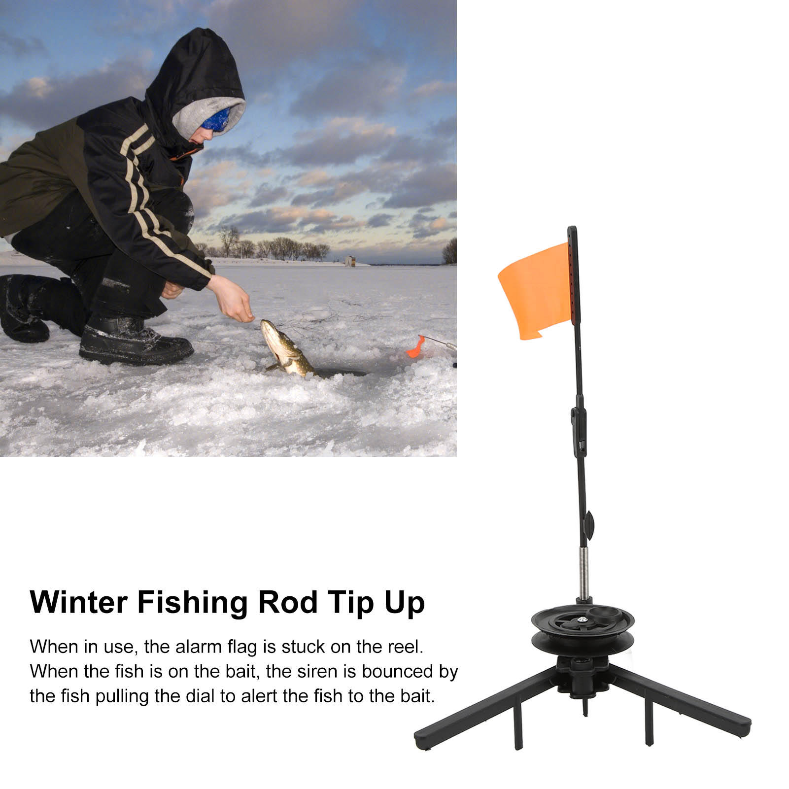 Ice Fishing Tip Up - Składana wędka do łowienia na lodzie,